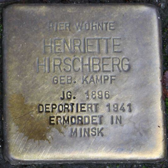 Stolperstein en memoria de Henriette Hirschberg