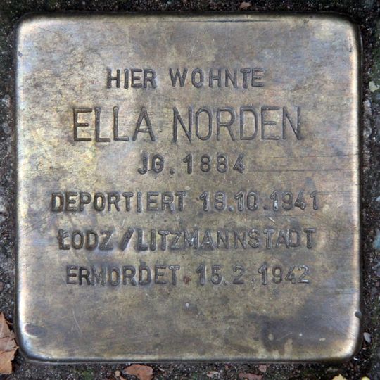 Stolperstein à la mémoire d’Ella Norden