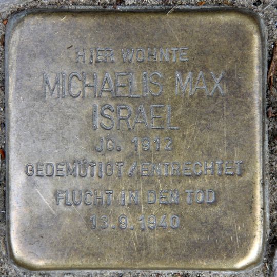 Stolperstein dedicated to Michaelis Max Israel