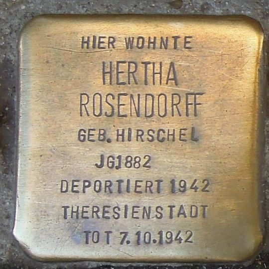 Stolperstein en memoria de Hertha Rosendorff