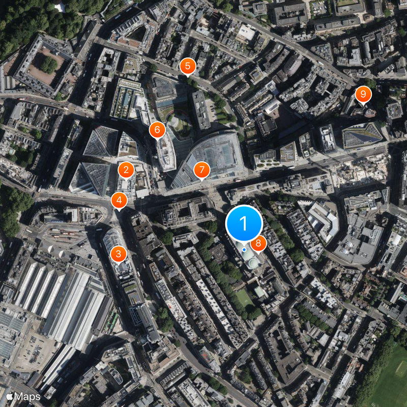 Cathédrale de Westminster Carte