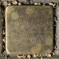 Stolperstein dedicated to Anna Blumenfeld