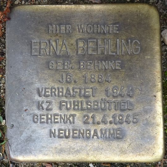 Stolperstein en memoria de Erna Behling