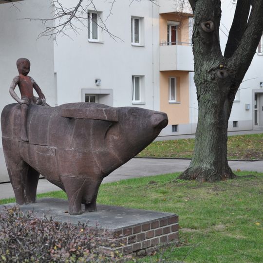 Wasserbüffel und Knabe