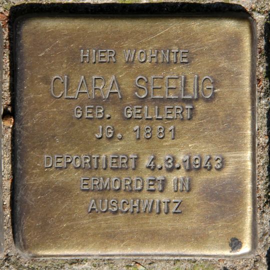 Stolperstein à la mémoire de Clara Seelig