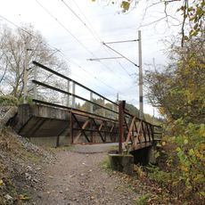 Footbridge over the Svinařský potok along the railway line in Zadní Třebaň