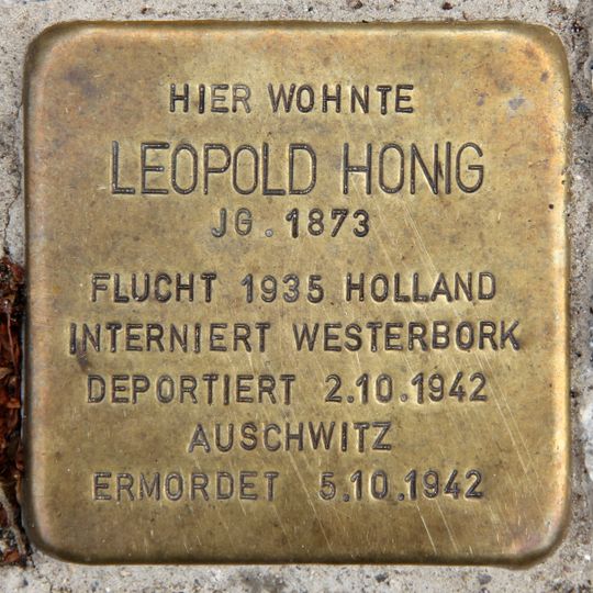 Stolperstein en memoria de Leopold Honig