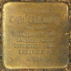 Stolperstein dedicated to Carl Feilmann