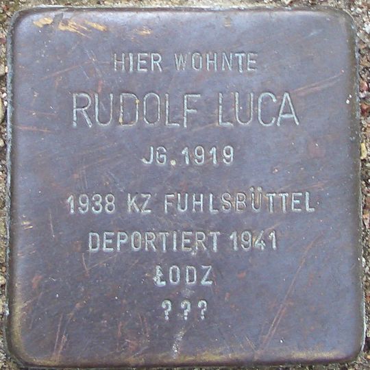 Stolperstein dedicated to Rudolf Luca