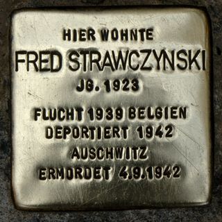Stolperstein dedicated to Fred Strawczynski