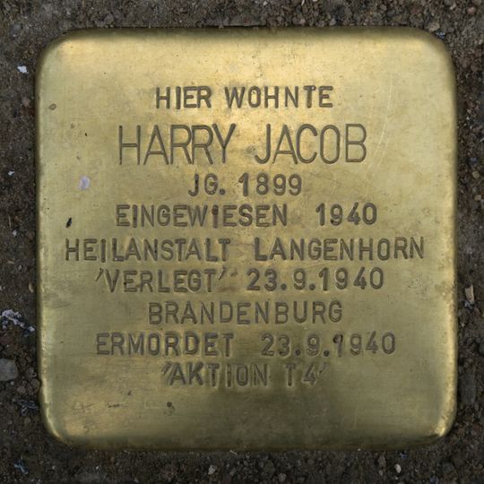 Stolperstein en memoria de Harry Jacob