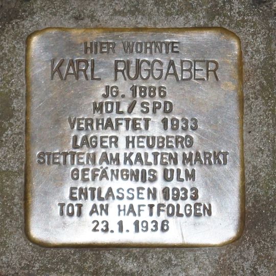 Stolperstein en memoria de Karl Ruggaber