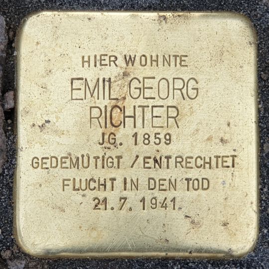 Stolperstein à la mémoire d’Emil Richter