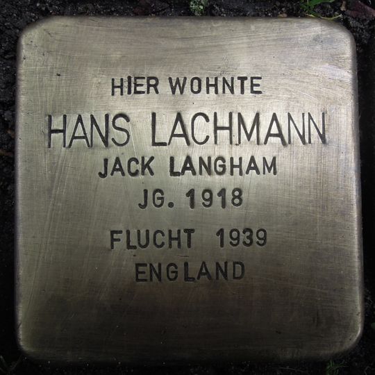 Stolperstein en memoria de Hans Lachmann