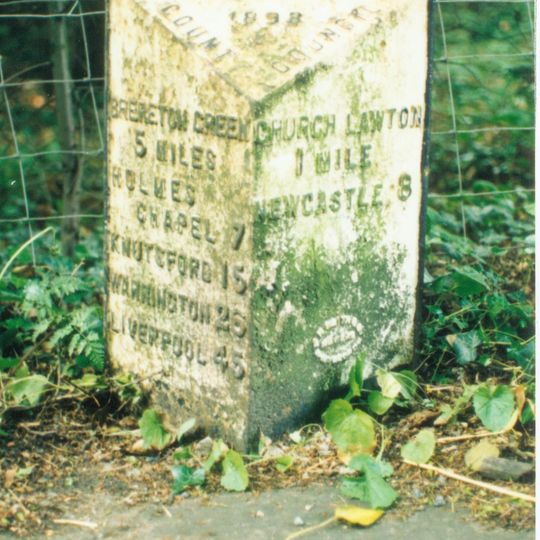 Milepost, N of Rode Heath