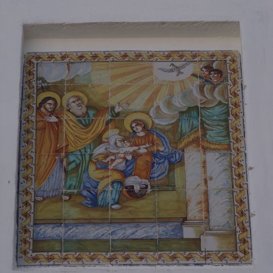 Ceramic panel of the Sacred Family at Major square