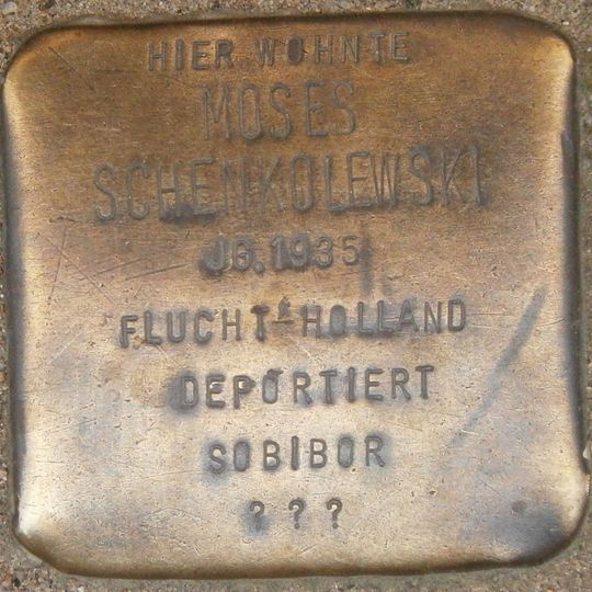 Stolperstein dedicated to Moses Schenkolewski