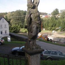 Statue of Saint Sebastian on the church staircase in Vilémov
