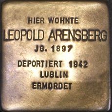 Stolperstein dedicated to Leopold Arensberg