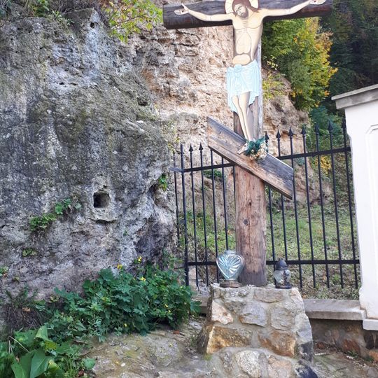 Kříž u pramene svatého Ivana ve Svatém Janu pod Skalou