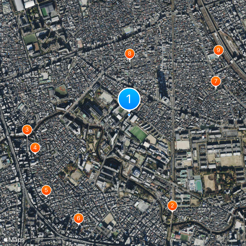 Tokyo Korean Junior and Senior High School Map