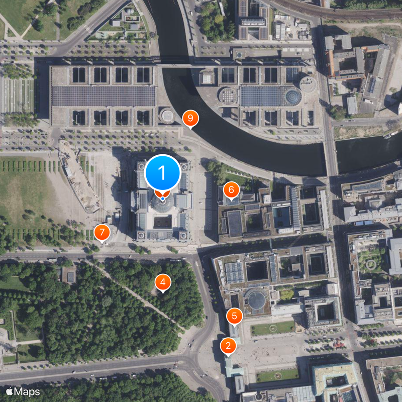 Palácio do Reichstag Mapa