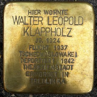 Stolperstein dedicated to Walter Leopold Klappholz