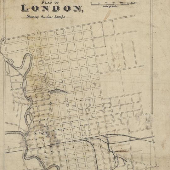 Plan of London shewing the gas lamps
